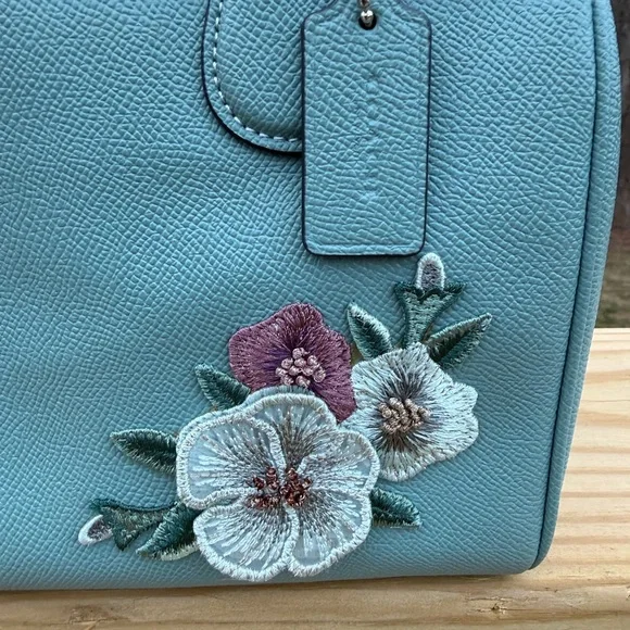 Coach Mini Bennett Satchel with Crossbody Strap, Blue/Teal EUC - Picture 2 of 8